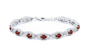 Sterling Silver Garnet Bracelet