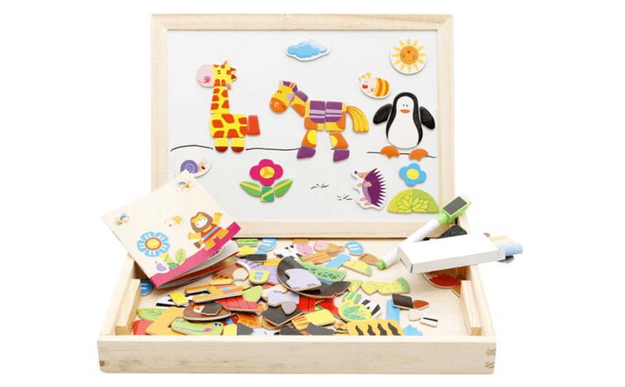 Lewo Wooden Toys Magnetic Art Easel Animals